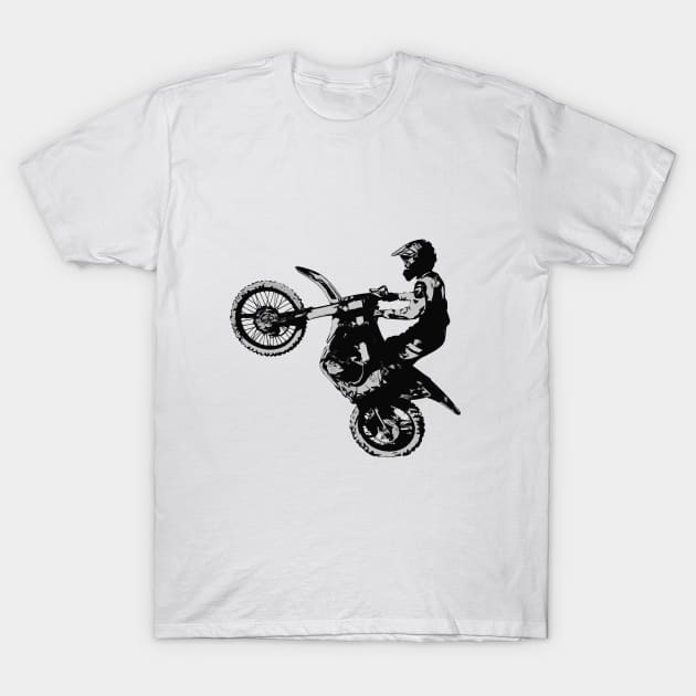 Motocross Rider Silhouette T-Shirt by Highseller